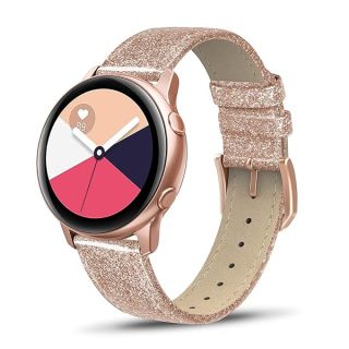 SWEES Compatible for Samsung Galaxy Watch 5 Band 40mm 44mm / Galaxy Watch 5 Pro Band 45mm / Galaxy Watch 4 Band, 20mm Slim Thin Genuine Leather Replacement Bands for Galaxy Watch 4 Classic Women Men