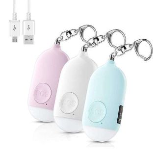 Safesound Personal Protection Safety Device – 3pcs SOS Keychain Alarm for Women, Men, Elderly and Kids – Personal Keychain Alarm Siren – USB Rechargeable – Small and Compact Design