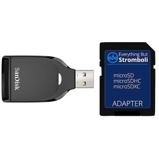 SanDisk SD UHS-I Card Reader USB 3.0 for SD/SDHC/SDXC Memory Cards (SDDR-C531-GNANN) Bundle with (1) Everything But Stromboli MicroSD to SD Adapter