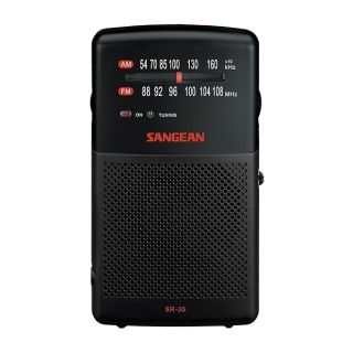 Sangean SR-35 AM/FM Pocket Analog Radio, Black