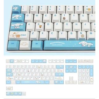 Sanri0 Cinnamorall Blue Keycaps for Cherry MX Switches Cute Japanese Anime Mechanical Gaming Keyboard, PBT Key Caps Set(Cinnamorall)