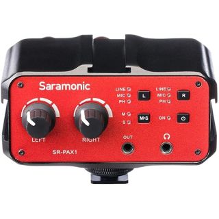 Saramonic 2-Ch XLR, 1/4&amp;quot; &amp; 1/8“ On-Camera Mixer w/Preamps, Headphone Out for DSLR/Mirrorless/Video (SR-PAX1)