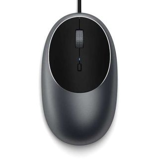 Satechi Aluminum C1 USB-C Wired Mouse – Optical Computer Mouse – for M2/ M1 MacBook Pro/Air, M2/ M1 iPad Pro/Air, M2 Mac Mini, iMac M1 (Space Gray)