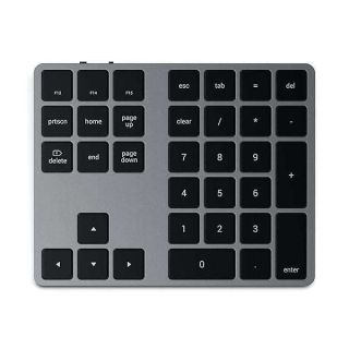 Satechi Bluetooth Extended Numeric Keypad – Slim Rechargeable 34-Key Numberpad – for M2/ M1 MacBook Pro/Air, M2/ M1 iPad Pro/Air, M2 Mac Mini, iMac M1 (Space Gray)