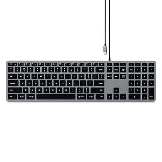 Satechi Slim W3 Wired Backlit Keyboard with Numeric Keypad – Illuminated Keys &amp; USB-C Connection – Compatible with 2022 MacBook Pro/Air M2, 2021 MacBook Pro M1 Pro &amp; Max, 2021 iMac, 2020 Mac Mini