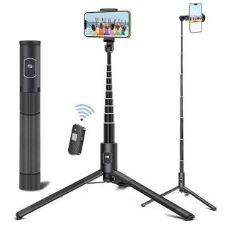 Selfie Stick Tripod, 60 inch Extendable Tripod Stand Phone Tripod Camera Tripod Wireless Remote Shutter Compatible with iPhone 13 12 11 pro Xs Max Xr,Android/Cameras