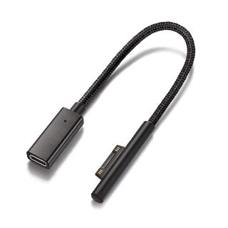 Sisyphy Nylon Braided Surface Connect to USB-C Charging Cable Dongle, Requires 45W 15V3A USBC Charger PD Power Supply, Compatible with Microsoft Surface Pro7 Pro6 Pro5 Pro4 Pro3 Laptop2 Surface Go2