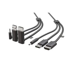 Skywin 3-in-1 VR Backpack Cable - Compatible with HP Z VR Backpack and HTC Vive - 3 in 1 HDMI+USB+DC 1 Meter Cable for Linkbox and Headset Connection (3.2 Foot) (Black)