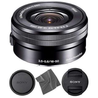 Sony SELP1650 16-50mm OSS Lens: Sony E PZ 16-50mm f/3.5-5.6 OSS Lens (Black) + Pro Starter Bundle Kit Combo - International Version (1 Year Warranty)