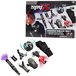 SpyX / Micro Gear Set - 4 Real Spy Toys Kit + Adjustable Belt for Spy Kids Role Play. Junior Secret Agent / Detective / Ninja Toy Gadgets Set for Boys &amp; Girls