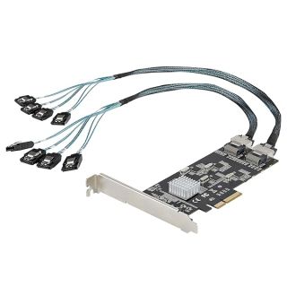 StarTech.com 8 Port SATA PCIe Card - PCI Express 6Gbps SATA Expansion Adapter Card with 4 Host Controllers - SATA PCIe Controller Card - PCI-e x4 Gen 2 to SATA III - SATA HDD/SSD (8P6G-PCIE-SATA-CARD)