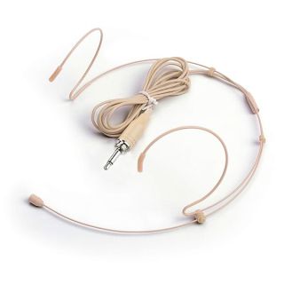 Sujeetec Microphone Headset Discreet Headworn Earset Over Ear Hanging Mic for Wireless System Bodypack Transmitter, Ideal for Lectures, Live Performance, Theater, Podcasts – Beige