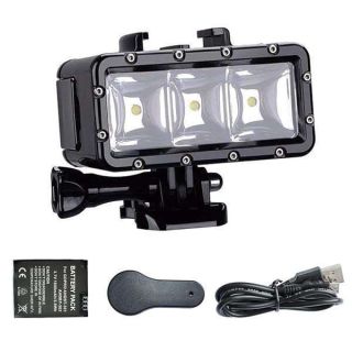 Suptig High Power Dimmable Waterproof LED Video Light Fill Night Light Diving Underwater Light for Gopro Hero 13/Hero 12/Hero 11/Hero 10/Hero 9/Hero8/Hero7/Hero6/Hero5/5S/4/4S/3+/3/2 DJI Akaso cam