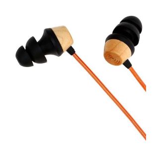 Symphonized ALN 2.0 Premium Genuine Wood in-Ear Noise-isolating Headphones, Earbuds, Earphones with Innovative Shield Technology Cable and Mic (Metallic Orange)