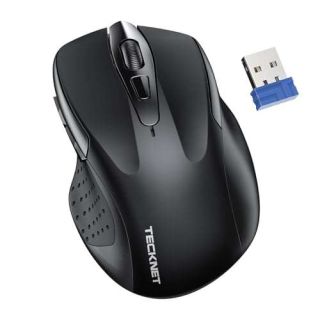 TECKNET Wireless Mouse, 2.4G Ergonomic Optical Mouse, Computer Mouse for Laptop, PC, Computer, Chromebook, Notebook, 6 Buttons, 24 Months Battery Life, 2600 DPI, 5 Adjustment Levels