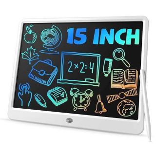 TEKFUN Easter Gifts for Kids, 15inch LCD Writing Tablet Drawing Board, Teen Girl Boy Gifts Age 10 and Up, Birthday Gifts for All Age Groups, Erasable Writing Tablet for Business Meeting (White)