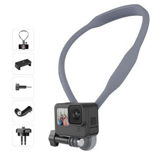 TELESIN Magnetic Neck Mount Kit with Phone Clip Vertical Adapter, POV Selfie Necklace Holder Lanyard Strap Accessories for GoPro 13 12 11 10 9 8 Insta360 X3 Go3 Ace Pro DJI Action 3 4 Osmo Pocket