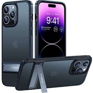 TORRAS Case for iPhone 14 Pro Max with Stand,  , Shockproof Slim Translucent Matte Phone Cases for iPhone 14 Pro Max 6.7 &amp;#039;&amp;#039; 2023, Black