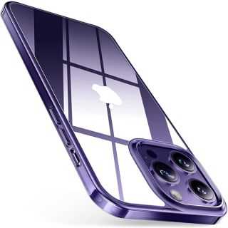 TORRAS Diamond Clear Designed for iPhone 14 Pro Case,   Shockproof Protective Clear Hard Back Slim Case for iPhone 14 Pro 6.1&amp;#039;&amp;#039; 2022 (Deep Purple)