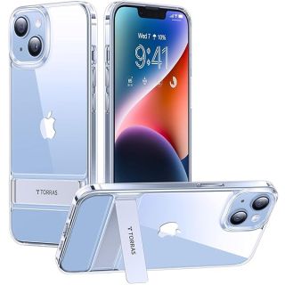 TORRAS MoonClimber for iPhone 15 Plus Case,  Protective Slim Hard Clear Phone Case with Stand 6.7&amp;#039;&amp;#039; 2023, Crystal Clear