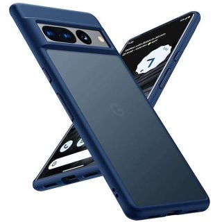 TORRAS Shockproof Designed for Google Pixel 7 Pro Case  Shockproof Translucent Matte Hard Back with Silicone Slim Protective Pixel 7 Pro Phone Case 6.7 Inch, Blue