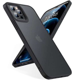 TORRAS Shockproof for iPhone 12 Pro Max Case, Military Grade Drop Protection Translucent Matte Case Compatible for iPhone 12 Pro Max Phone Case, Guardian Series, Black