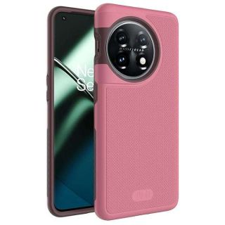 TUDIA DualShield Grip Designed for OnePlus 11 Case 5G (2023),  Dual Layer Shockproof Slim Military Grade Non-Slip Tough Heavy Duty Protective Phone Case Cover - Smokey Pink