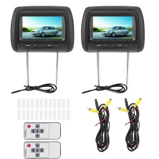 Terisass Dual Portable DVD Player Car Headrest Video Players 7 in HD LCD Digital Touch Screen USB/SD/TV Car MP5 Player, default