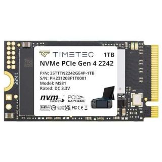 Timetec 1TB M.2 2242 SSD NVMe PCIe Gen4x4 3D NAND TLC Read/Write Speed Up to 5,100/4,800 MB/s Single Sided Compatible with Lenovo Thinkpad X1 Nano Gen2/ThinkPad 11e Yoga Gen6 and Laptops and Desktops