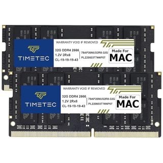 Timetec 64GB KIT(2x32GB) Compatible for Apple DDR4 2666MHz for Mid 2020 iMac (20,1/20,2) / Mid 2019 iMac (19,1) 27-inch w/Retina 5K Display, Late 2018 Mac Mini (8,1) PC4-21333 / PC4-21300 MAC RAM