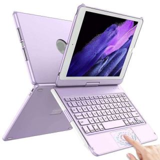 Touchpad Keyboard Case for iPad 10.2 9th/8th/7th Gen, Keyboard Case for iPad 9th Generation/8th/7th Gen-360° Rotatable Protective Cover for iPad Keyboard 9th/8th/7th Gen with Pencil Holder (Purple)