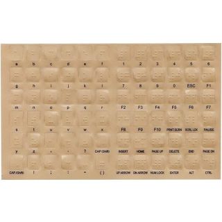 Transparent Braille Computer Keyboard Overlays Stickers (Lexan Material and 3M Adhesive Does Not Slip, Ooze, or Curl) for the Blind and Visually Impaired (Windows PC)