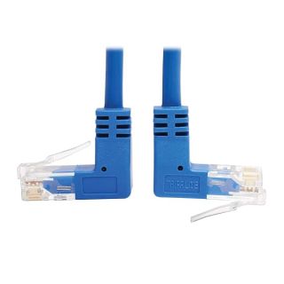 Tripp Lite Up/Down Angle Cat6 Ethernet Cable, Gigabit Molded Slim UTP Network Patch Cable, Blue, 1 ft. (N204-S01-BL-UD)