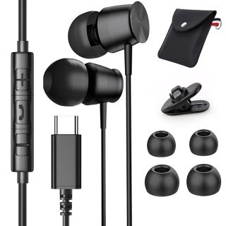 USB C Headphones with Microphone for iPhone 15 Pro Samsung Galaxy S24 Ultra S22 S23 Ultra A54 S21 S20 FE Earbuds in-Ear Stereo Noise Isolation Wired Type C Earphones for Pixel 8 Pro iPad Pro