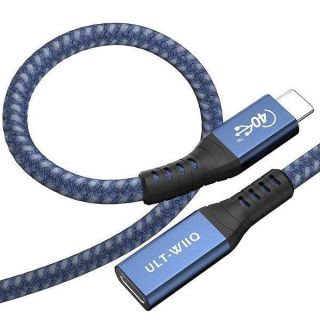 USB4 Extension Cable 1.64Ft, Thunderbolt 3 &amp; 4 Extension Cable, USB C 4.0 Support PD 100W 20V5A, 40Gbps Transfer, 8K@60Hz, 6K/4K@60Hz Video for Dell/HP/Anker Dock, MacBook, iMac, Dell XPS, Intel NUC