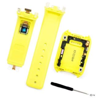 Ubrokeifixit Galaxy Gear V700 Rear Back Door Housing Cover + Wrist Watch Band Strap with Camera Glass Lens for Samsung Galaxy Gear V700 SM-V700+Screwdriver-Yellow