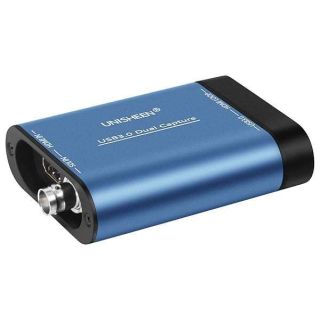 Unisheen 1080P Dual Input Capture Card - HDMI to USB 3.0 Video Capture Device, 60fps UVC YUV422 Plug and Play HD Video Grabber for Game Recording and Live Streaming - No Drivers Required