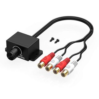 Universal Car RCA Remote Amplifier Level Controller RCA Audio Bass Knob Sub Amp Volume Control Cable for Car, Motorcycle, Speakers, Home Theater