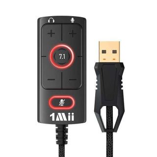 1Mii USB Sound Card USB to 3.5mm Jack Audio Adapter - Virtual 7.1 Surround Sound - USB Adapter for PS4/PC/MAC/Stereo Headsets, External Sound Card No Drivers Needed Plug and Play