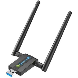 Wireless USB WiFi Adapter for PC: 1300Mbps Dual 5dBi High-gain Antennas 5G/2.4G WiFi Adapter for Desktop PC Wireless Adapter for Windows11/10/8/7/Vista/XP - USB Computer Network Adapters