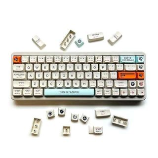 XDK Custom Keycaps 128 Keys(PBT XDA Dye-Sub) “This is Plastic ”Theme Keycap Set for Mechanical Keyboard