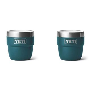 YETI Rambler 4 oz Stackable Cup, Stainless Steel, Vacuum Insulated Espresso/Coffee Cup, 2 Pack, Agave Teal