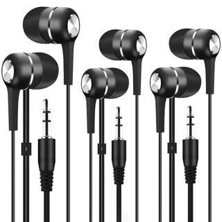 Yoley Factorymall Bulk Earbuds Headphones Wholesale Earphones 50 Pack, Low Cost Earbuds Disposable Ear Buds for School Classroom Students Kids(Black)