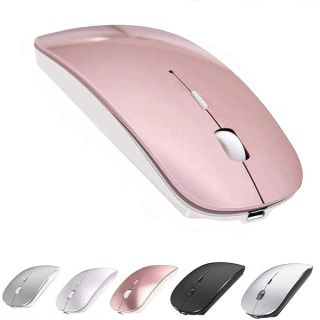 ZERU Bluetooth Mouse Rechargeable Wireless Mouse for Macbook Pro,Bluetooth Wireless Mouse for Laptop PC Computer (Rose Gold)