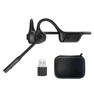 ZIOCOM Bone Conduction Headphone, Open Ear Headphone with Mic and Noise Canceling, aptX-LL Bluetooth Wireless Headset with USB-A Dongle, Compatible with PS4/PS5/PC/Online Teaching/Meeting