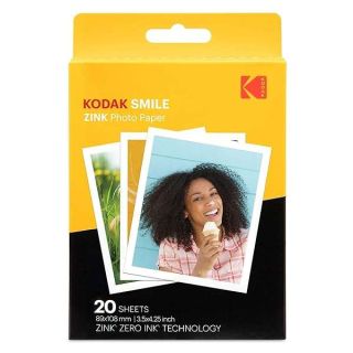 Zink KODAK 3.5x4.25 inch Premium Print Photo Paper (20 Sheets) Compatible with KODAK Smile Classic Instant Camera