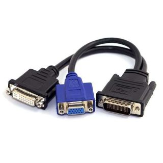 cablecc DMS-59 Male to DVI 24+5 Female &amp; VGA RG 15pin Female Splitter Extension 15cm