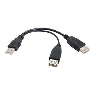 chenyang USB 2.0 Y Splitter Cable USB 2.0 Male to Female Data Charger Extension Cable with Auxiliary Power Supply Port