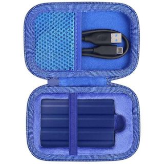 co2CREA Hard Case Compatible with Samsung T7 Shield T9 Portable SSD Solid State Drive (Blue Case)