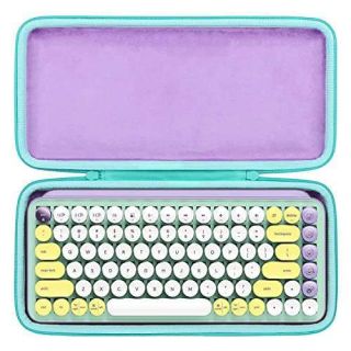 co2CREA Hard Case Replacement for Logitech POP Keys Mechanical Wireless Keyboard, Purple Case + Daydream Mint Zipper